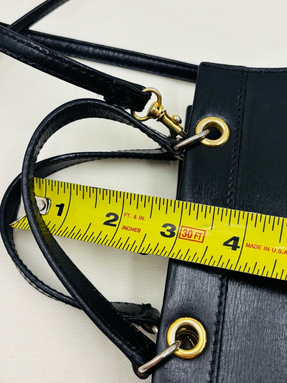 Vintage Celine Black Leather Crossbody Mini Bag with Gold Hardware - Picture 13 of 16